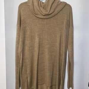 Jaclyn Smith Tan Cowl Neck Sweater Lightweight Knit